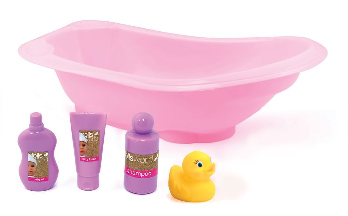 Dolls World badekar til dukker opptil 41cm med utstyr original