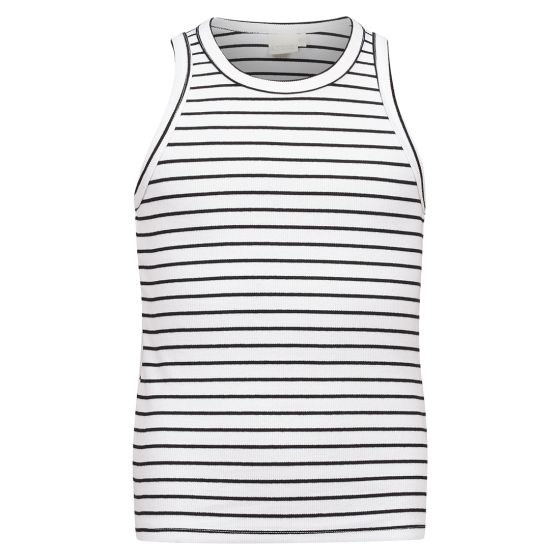 Singlet ribbestrikket Malin Hvit/sort
