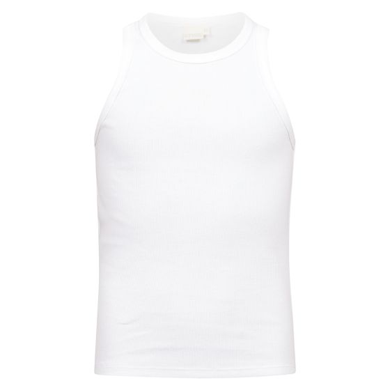 Singlet ribbestrikket Malin Hvit