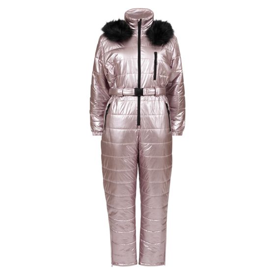 Skidress Rosegold med avtagbar pels ..