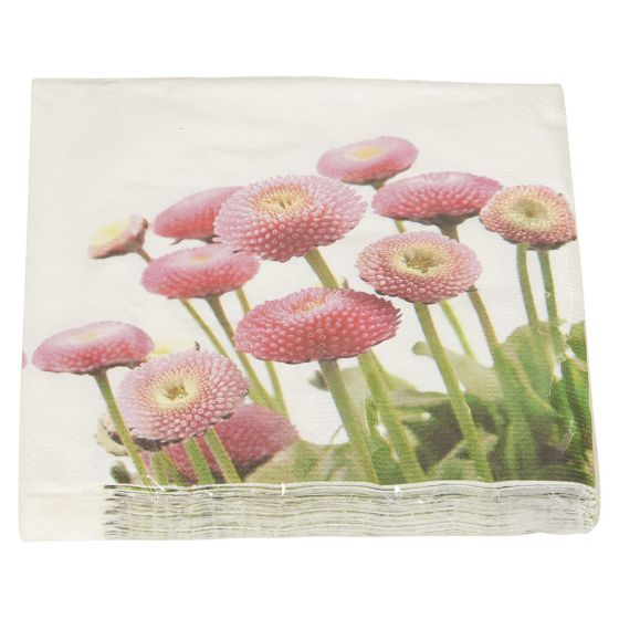 Serviett pink sunflower 20pk Original.
