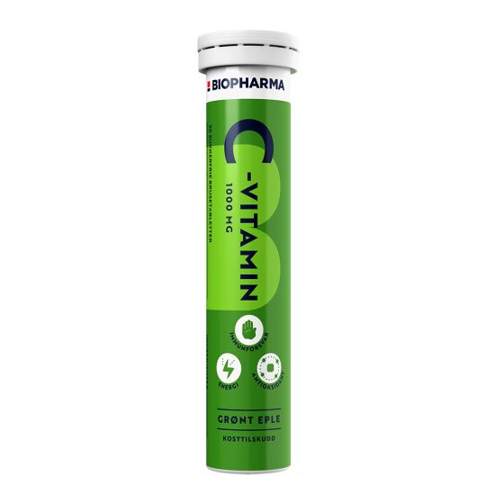 Biopharma Brusetabletter C-vitamin grønt eple