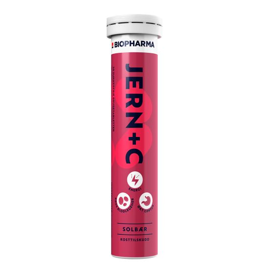 Biopharma Brusetabletter Jern + C-vitamin solbær
