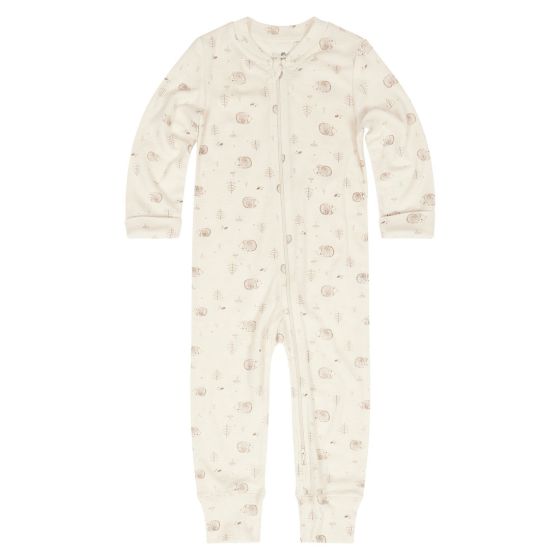 Pyjamas i merinoull Woods Lys beige