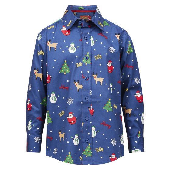 Juleskjorte Jolly Blå