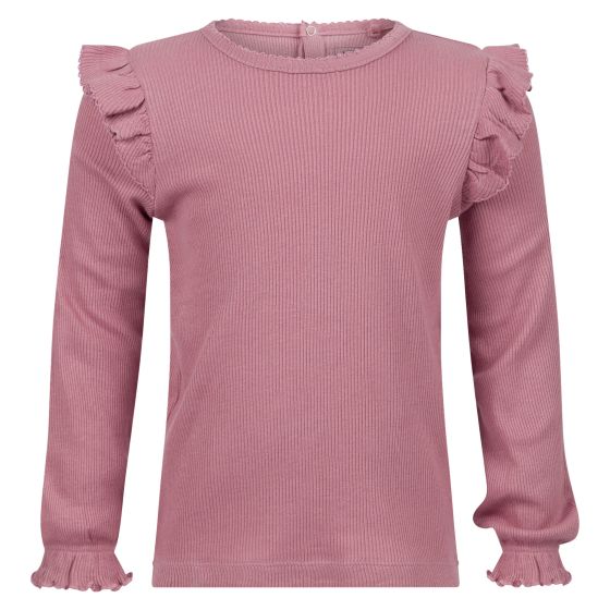 Topp ribbestrikket Daisy Lys rosa melert