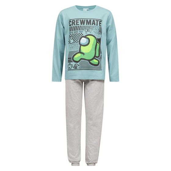 Pyjamas set Crewmate Petrol/gråmelert