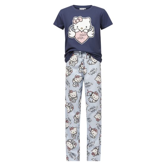 Pyjamas sett Marine/lyseblå