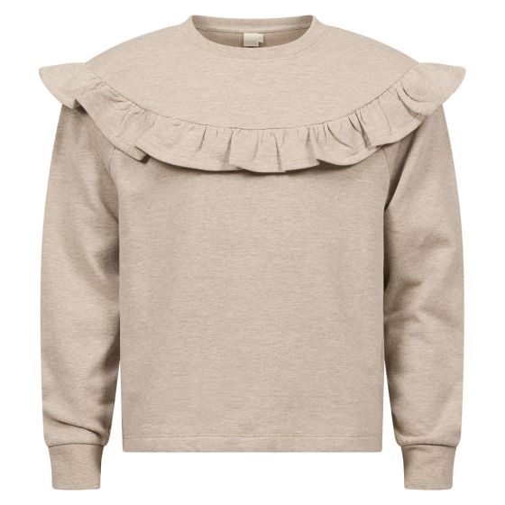 Genser med volanger Beige