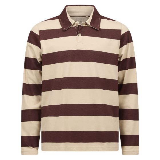 Genser med krage og striper Beige