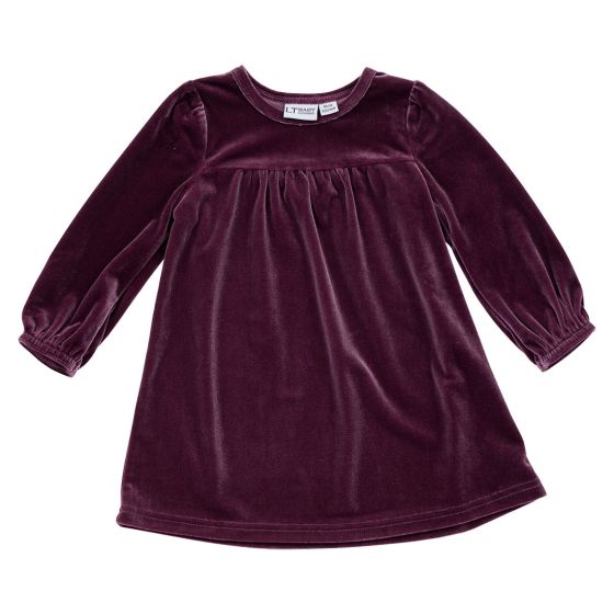 Babykjole i stretchvelour Lilla