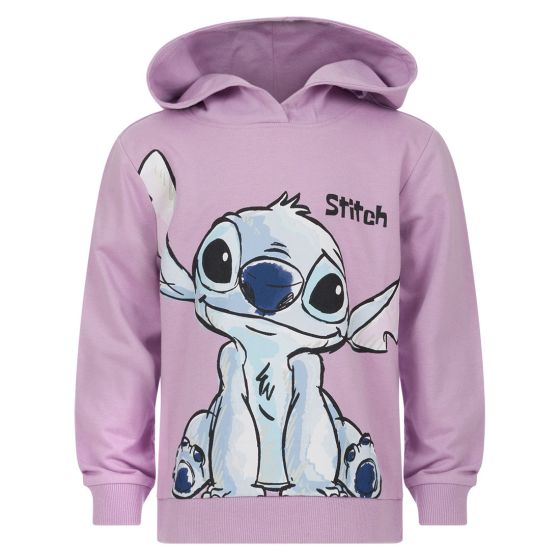 Hettegenser med søtt Stitch print Lys lilla