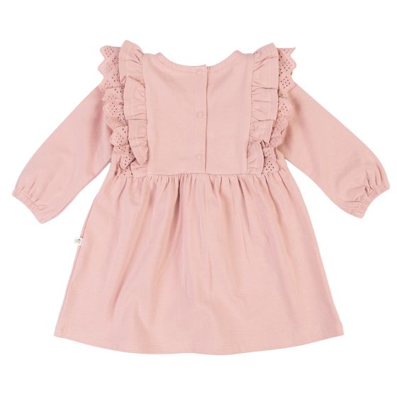 Kjole med volanger og lang erm Rosa
