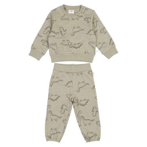 Joggedress med dinosaur print Grønn