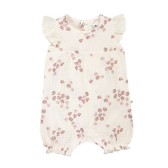 Hel drakt med volang og print Offwhite