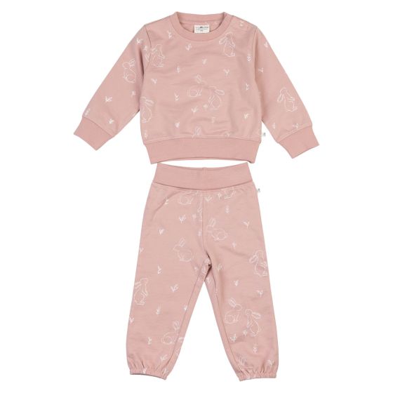Joggedress med søtt kanin print Rosa