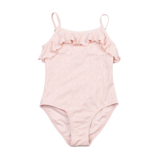 Badedrakt med volang Rosa