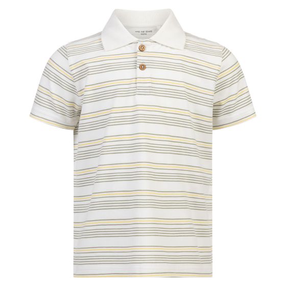 T-skjorte med krage Offwhite-stripet