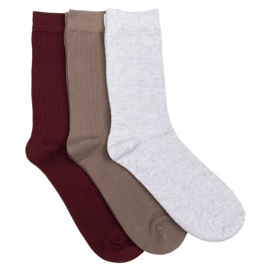 Sokker 3pk Grå-brun-burgunder