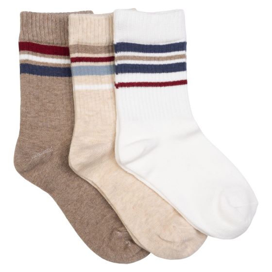 Sokker 3pk Hvit-offwhite-brun