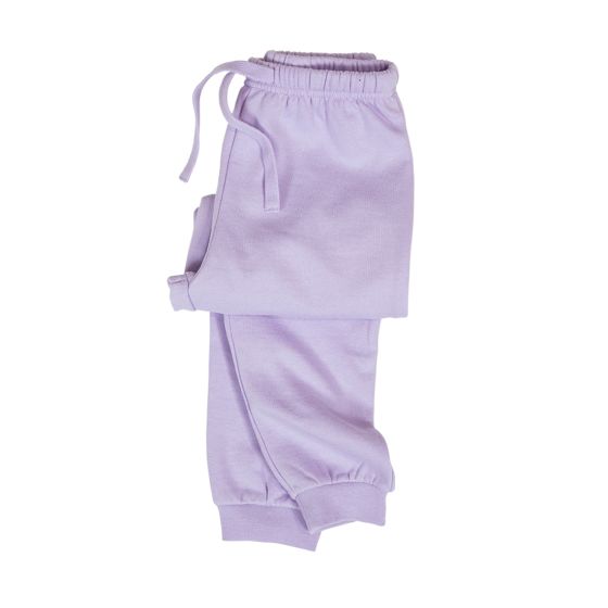 Kids World joggebukse med elastisk linning og snøring. lilla