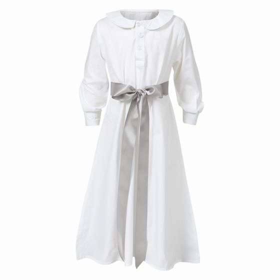 Kids Clothing Luciaskjortel til gutt i bomull med satengbånd hvit