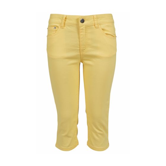 Kids World capribukse i god modell med stretch gul