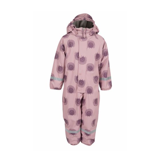 Kids World hel regndress med flott pinnsvinmotiv. Fôret. rosa