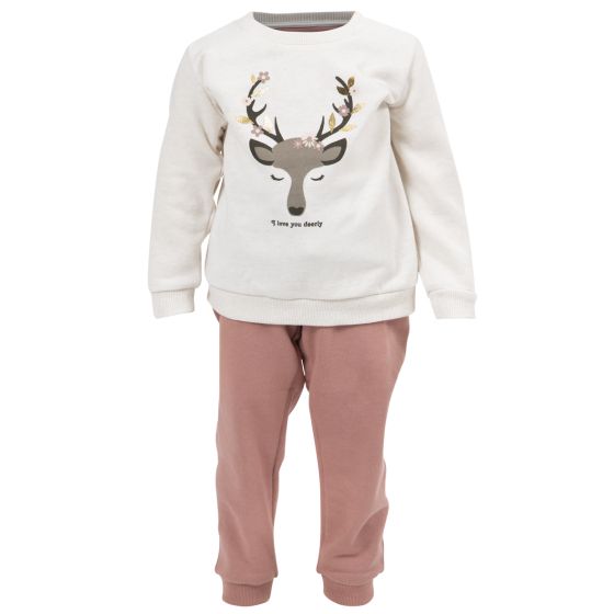 Kids World joggedress rosa og offwhite