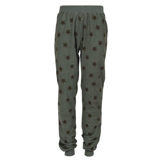 Pyjamasbukse i deilig børstet fleece grønn