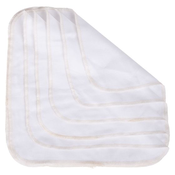 Vaskeklut med kanting i 5pk  Hvit/Beige 