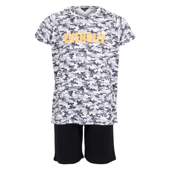 T-skjorte og shorts sett grå og sort