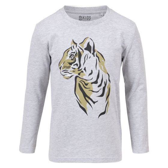 Kids Clothing Didrik langermet t-skjorte gråmelert.