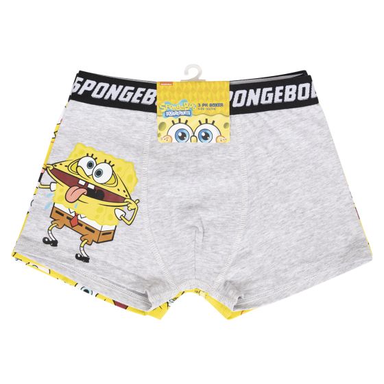 Spongebob boxer 3pk grå-gul.