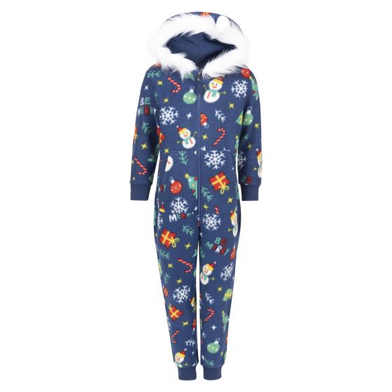 Ugly Snowflake jumpsuit til barn blå.