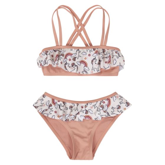 Bikini med enhjørning mønster June lyserosa.