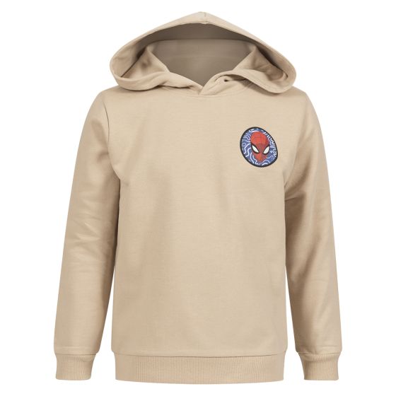 Hettegenser med flockprint Beige
