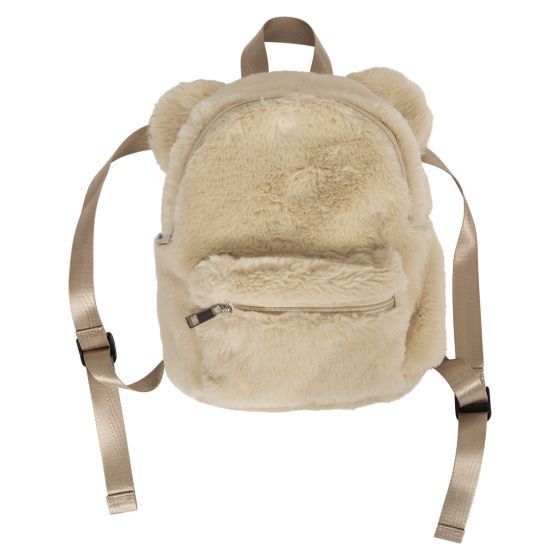 Ryggsekk i fuskepels Lys beige