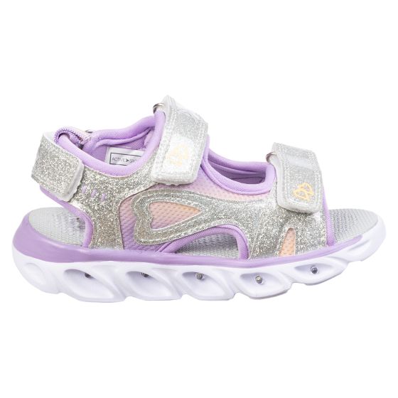 Sandal med lys Lilleglimt Sølv-lilla
