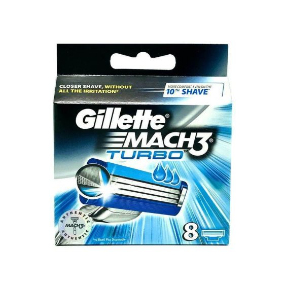 Gillette Mach 3 Turbo Barberblader 8-pk original