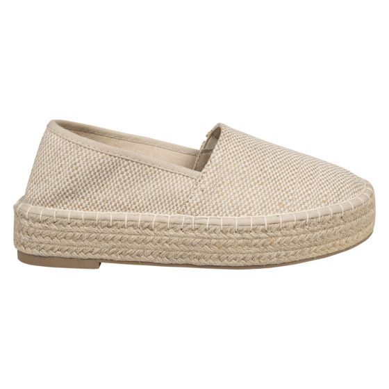 Bianca espadrillos med platåsåle beige