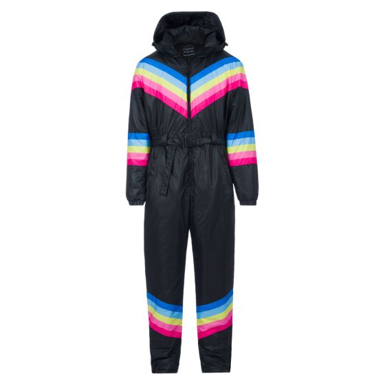 Skidress med hette Val di fiemme Sort