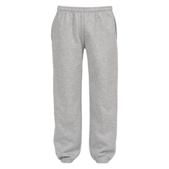 Basic joggebukse med strikk og snøring i livet gråmelert
