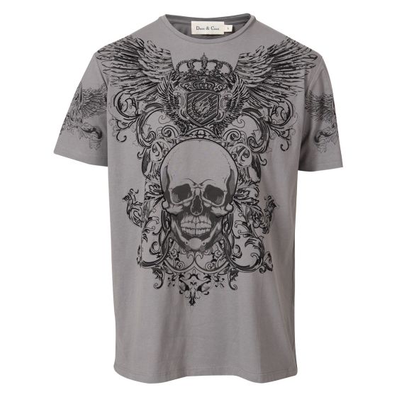 Denim & Casual Skull t-skjorte mørkegrå