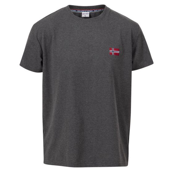 Explorer Norway CHRISTIAN t - shirt med lite norsk flagg mørkegrå