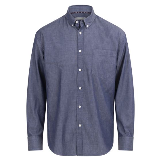 Basic Alexander langermet skjorte , regular fit jeansblå.