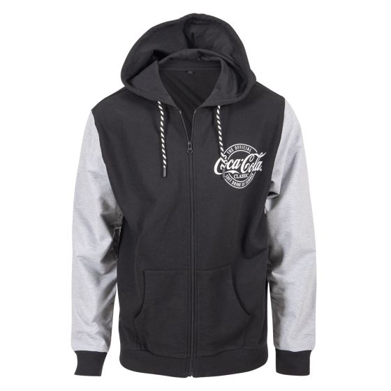 Coca Cola Hoodie med glidelås sort