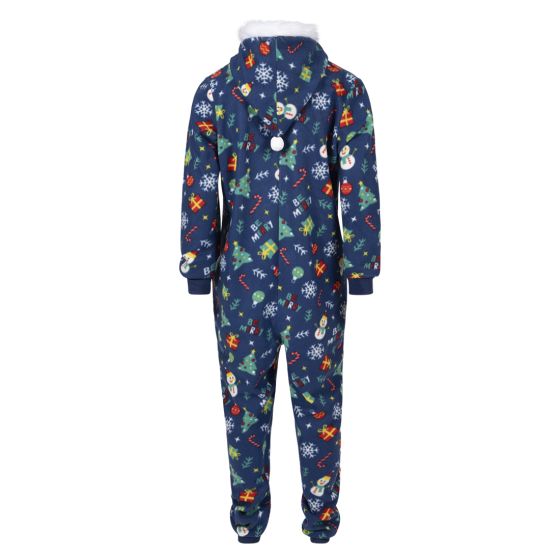 Crazy Christmas Snowflake jumpsuit blå.