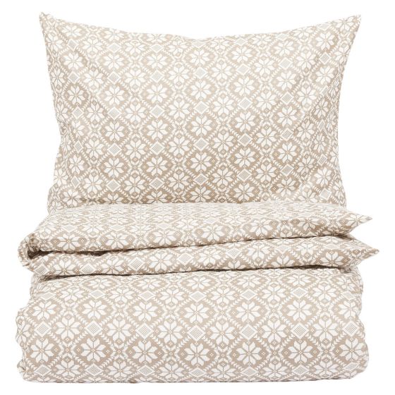 Sengesett flanell 140x200 Snørose Beige.