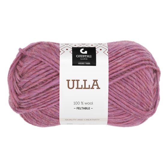 Ulla garnnøste rosa melert detalj